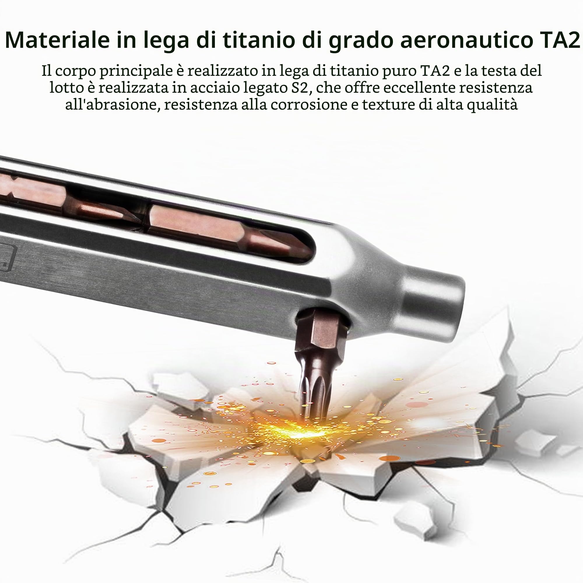 FANAUE Cacciavite tascabile piccolo EDC in titanio, kit di strumenti di riparazione magnetica di grado professionale, 10 in 1, mini cacciavite di precisione, set di attrezzi magnetici per riparazione