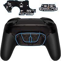 Vista 1 de eXtremeRate Back Buttons Attachment for Nintendo Switch Pro Controller, Clear Black Back Paddles Programable RISE4 Remap Kit for Switch Pro claro