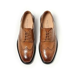 BEAU TODAY Oxford Shoes for Women Leather Wingtip Dress Shoes Comfort Brethable Ladies Lace-up Handmade Brogue Formal Oxfords
