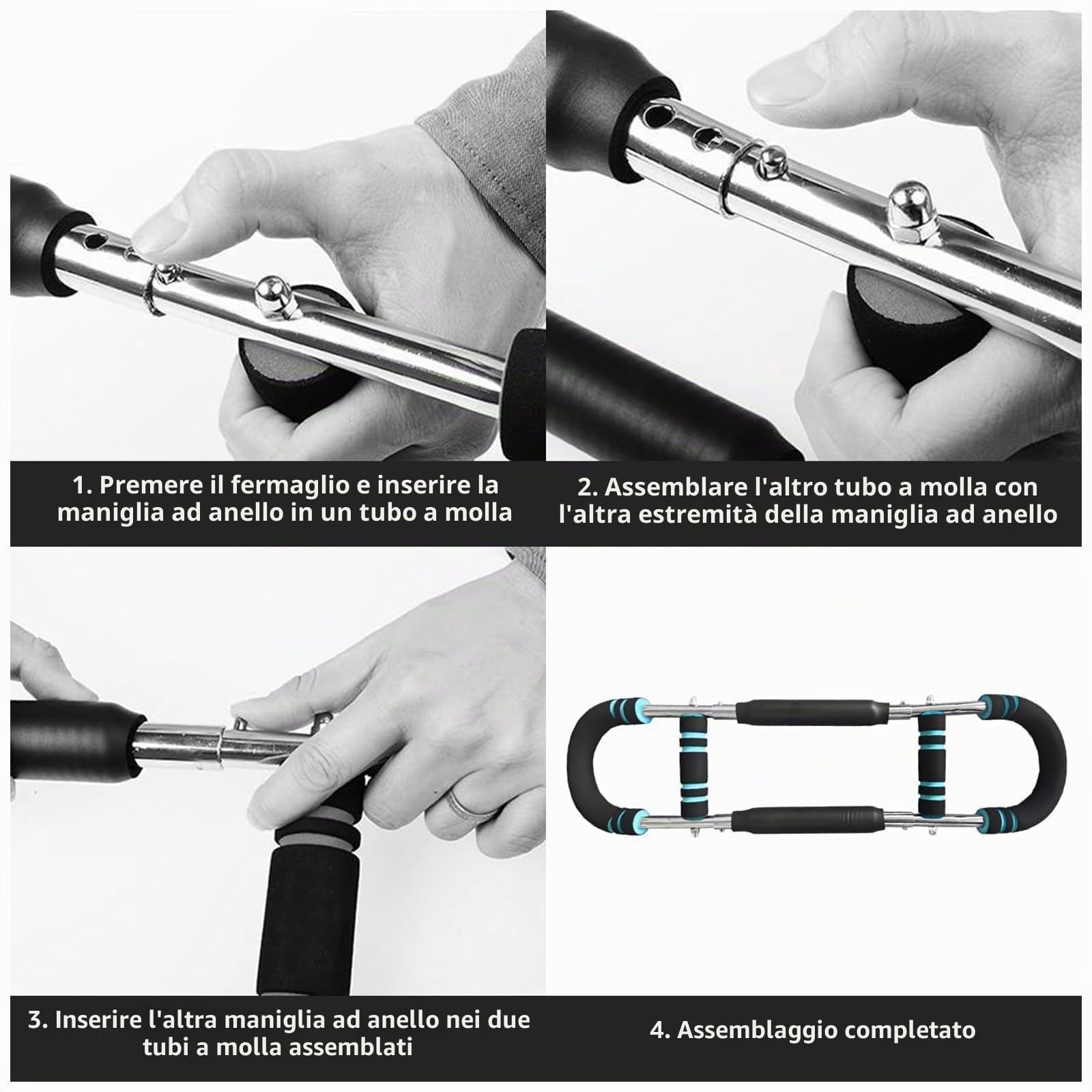 Twister Arm Trainer - Attrezzo per Allenare Braccia e Pettorali a Casa con 3 Livelli di Resistenza 20/30/40kg - Attrezzo Fitness Portatile per Avambracci, Spalle, Schiena e Addominali