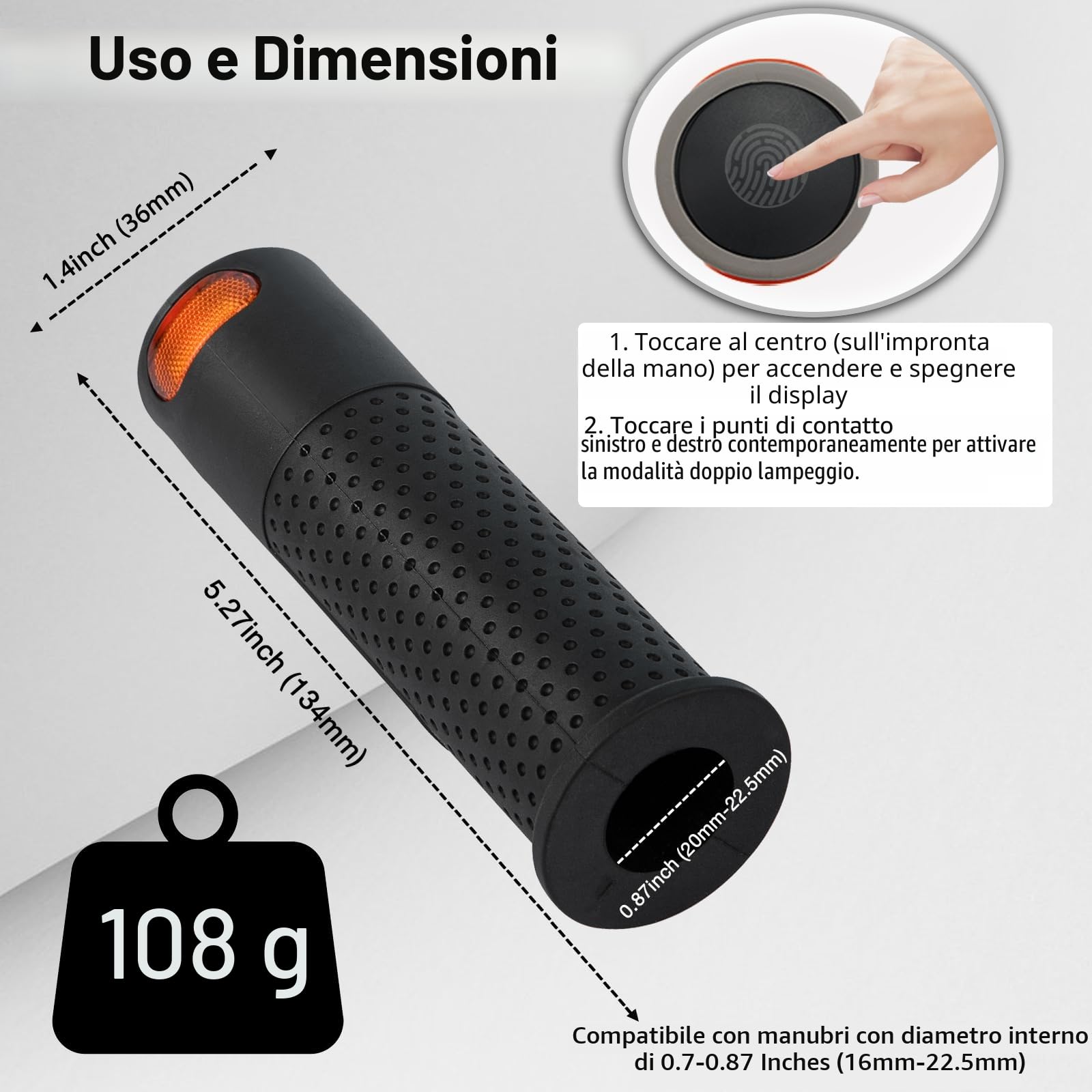 RUISHIKA E Scooter Freccia con Maniglia, Scooter Lampeggiante Maniglia Luce di avvertimento Doppio Flash Luce Posteriore con Xiaomi M365/Pro2/1S Ninebot ES1 ES2 ES4 G30 Soft Handlebar Grips, Accessori