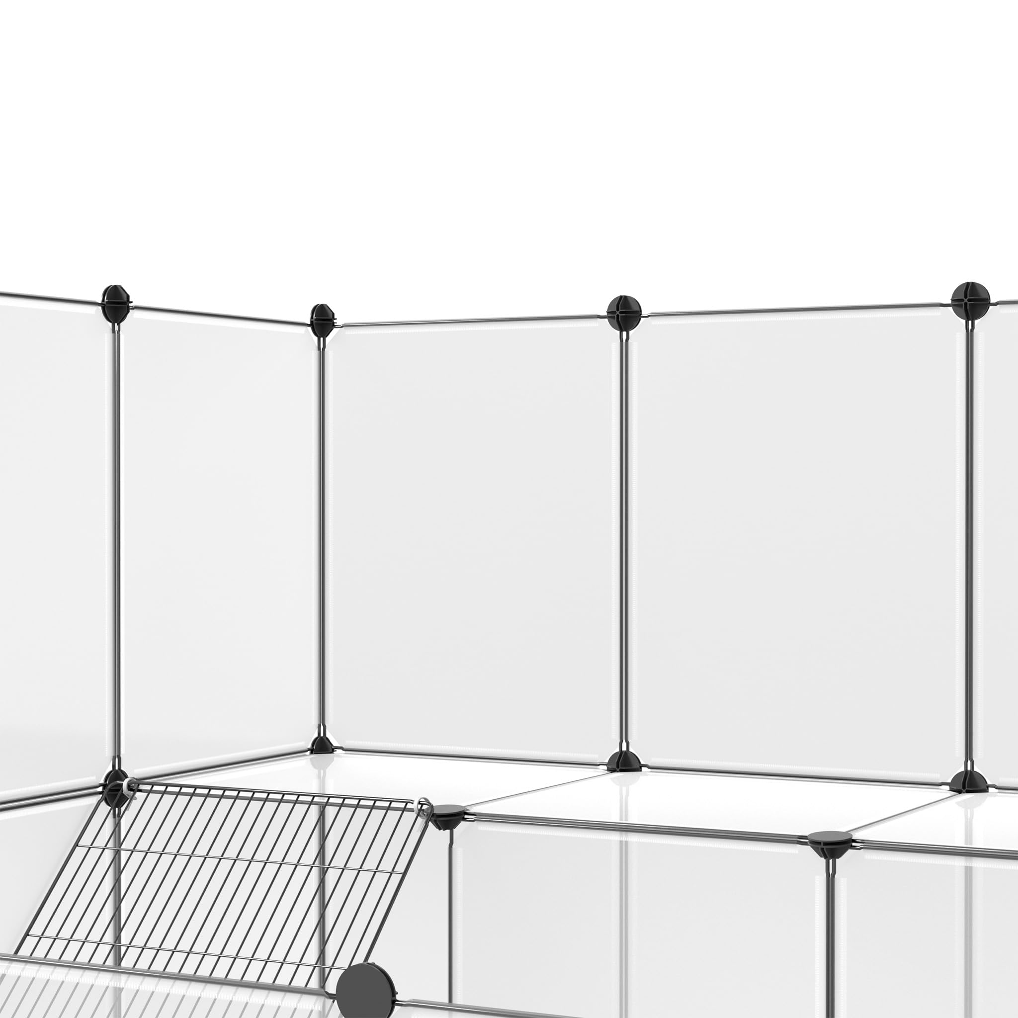 26 recinti per piccoli animali, a doppio strato, bianco, 143 x 108 x 93 cm, fai da te, con scale per conigli, porcellini d'India, cuccioli