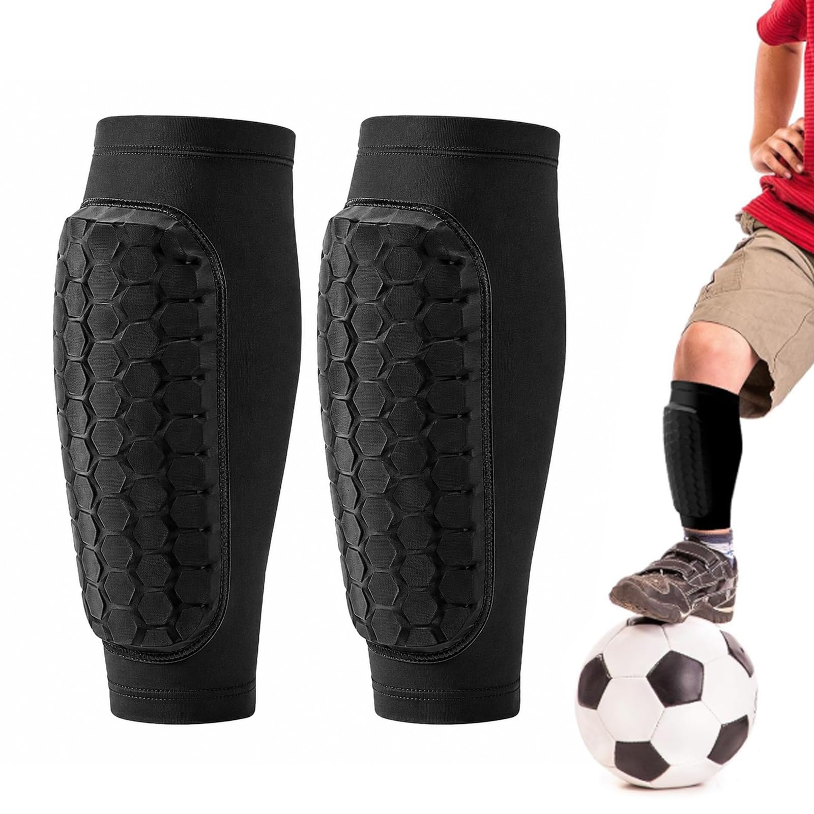 Protège-tibias De Foot 1 Paire – Légers, Respirants, Mousse EVA, Anti-glisse, Pour Football, Rugby, Vélo