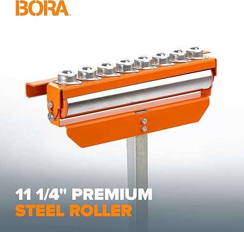 Miniatura 5 de BORA Portamate PM-5093 Tri Function Pedestal Roller 11.25" Polished Steel Roller, Ball Bearing Multi-Directional Rollers