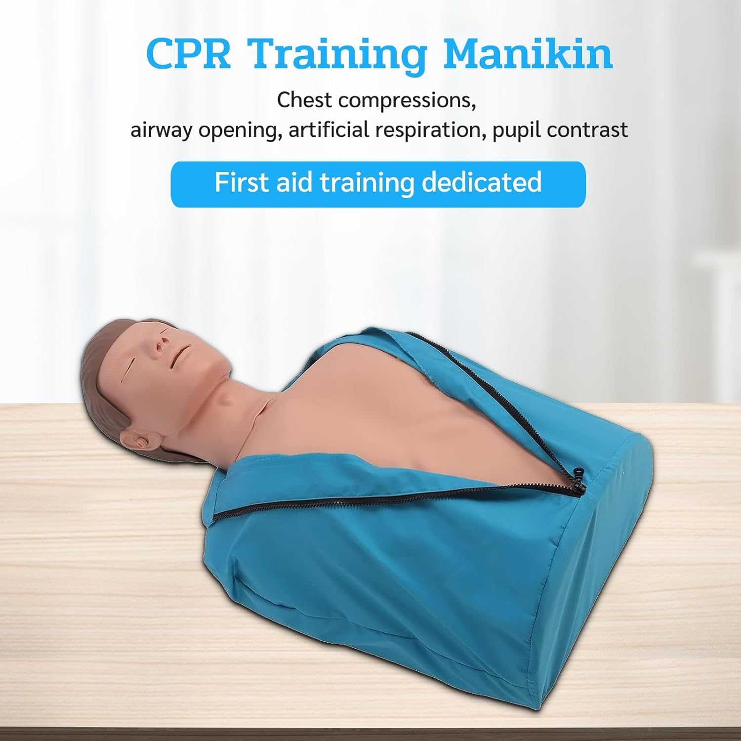 Maniquí profesional de reanimación para adultos, maniquí de medio cuerpo para enseñanza y práctica de primeros auxilios