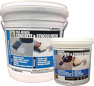 Akona Pre-Mixed Concrete & Stucco Patch - Patching Material for Exterior & Interior Use, Repair Walls, Floors, Holes, Cracks, & More, Gray Paste, Ready to Use (Bundle)