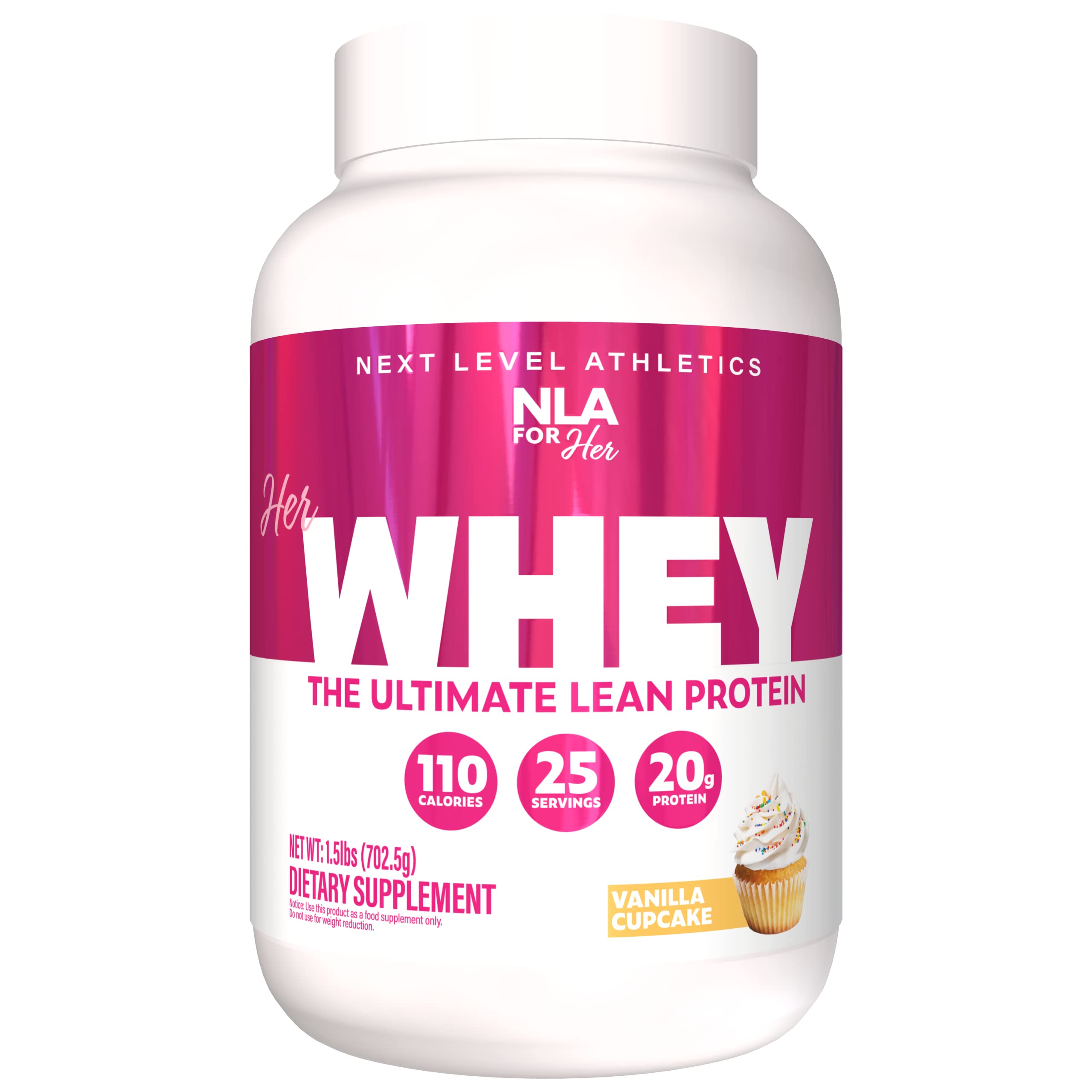 Her Whey (Vanilla Cupcake) -1.5 lb tub-Whey Isolate for Women (25 Servings, 20g Protein) Fitness Recovery for Women, Builds Optimal Lean Muscle, Quick Absorbing, Appetite Weight Control, Low Calorie