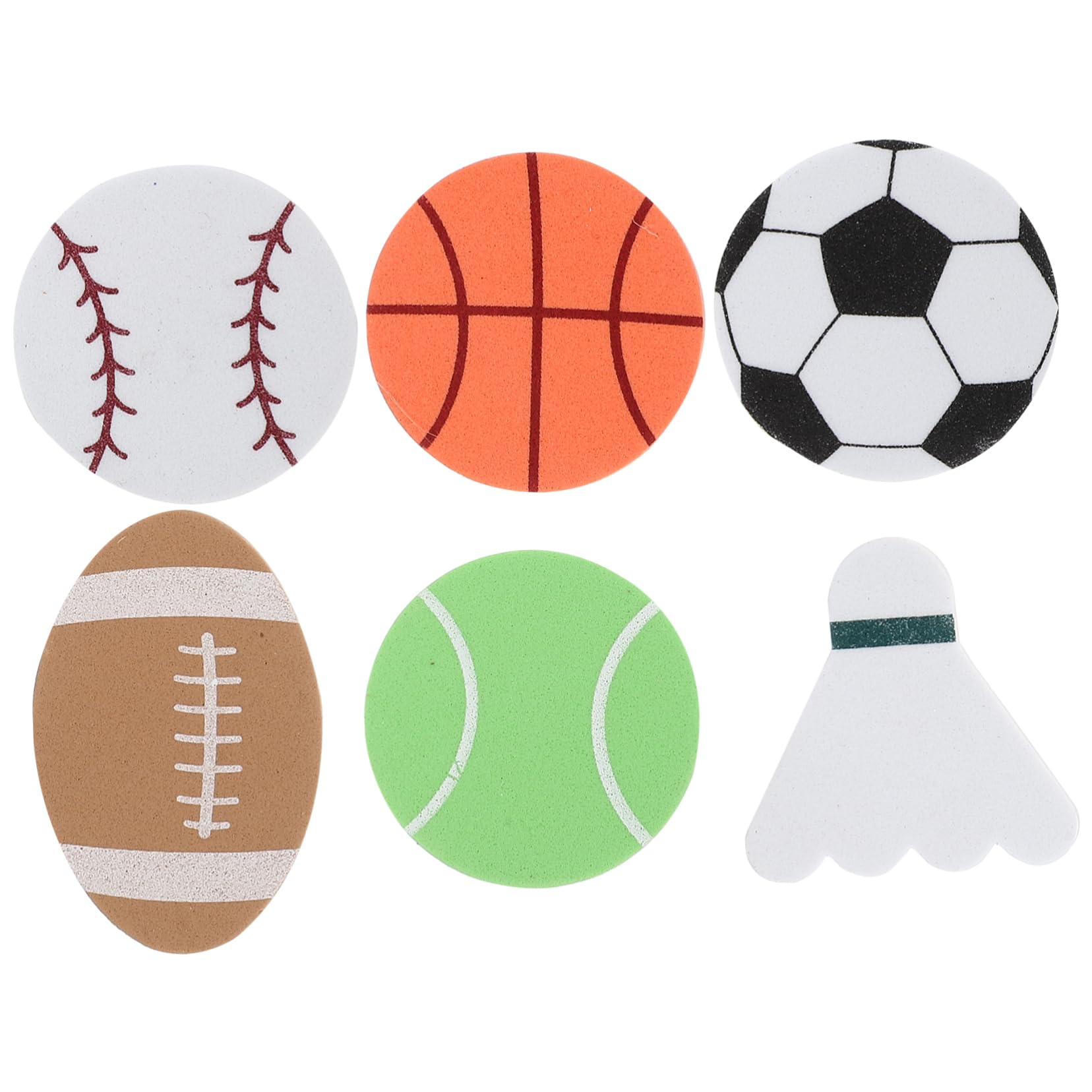 VANZACK 4 Packs Sports Ball Foam Stickers Self Adhesive Decorations for Ball Theme Parties Educational Props DIY Crafts for Walls Windows and Classrooms