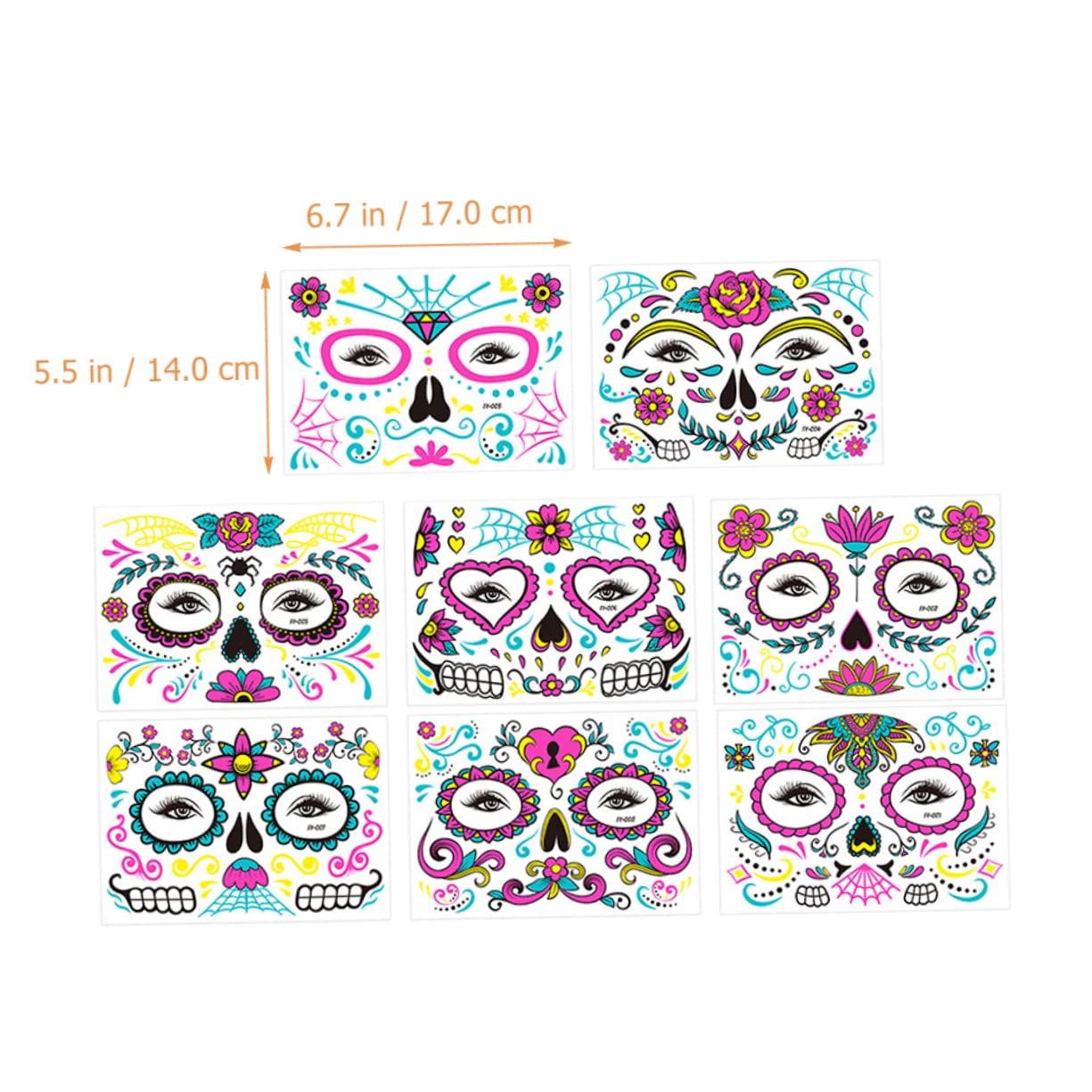 FRCOLOR 40 Hojas Facial temporal Tatuajes temporales de Halloween cara de halloween maquillaje halloween maquillaje para halloween pegatinas tatuajes temporales en la cara