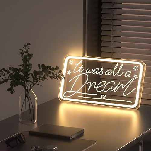 Letreros de neón para decoración de pared, letreros de luz de neón para dormitorio, club, oficina, hotel, cafetería, luces de neón de ensueño, boda,