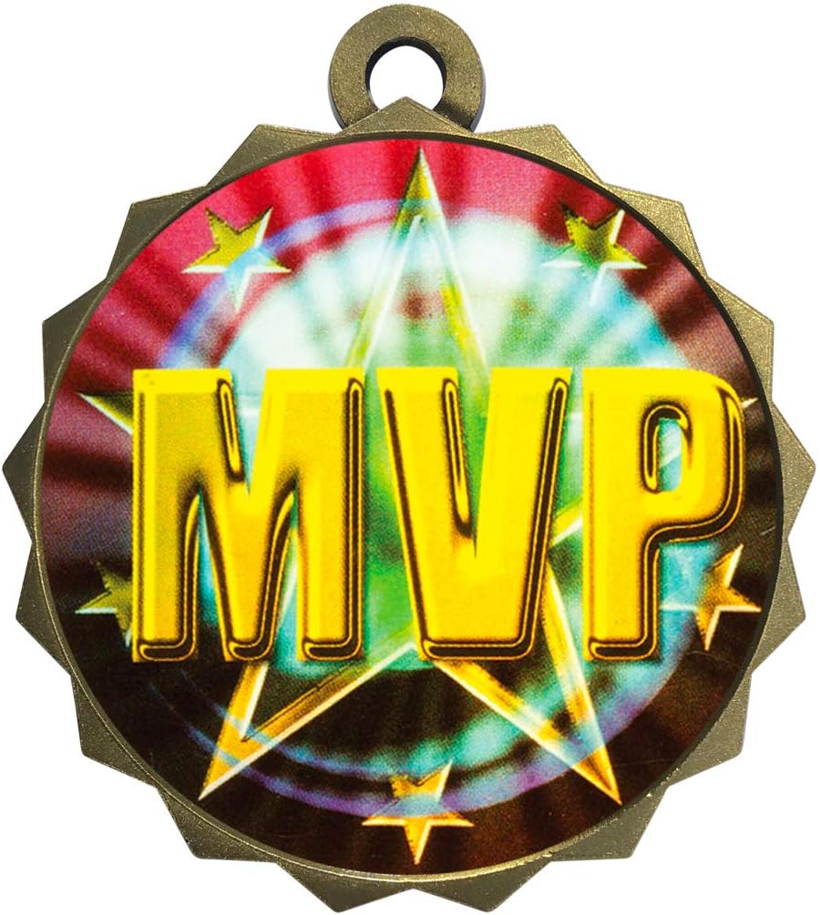 Express Medals Various Styles 1 to 50 Pack of Gold Silver Bronze Most Valuable Player Medals Trophy Award with Neck Ribbon Medal Trophies Gift Prize MVP Event Season Game Tournament