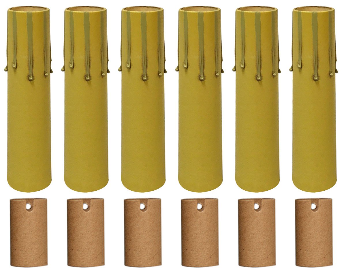 Royal Designs, Inc SCP-5004-4BG-6 Royal Designs 4 Inch Candle Drip Sleeves Chandelier Socket Covers with Paper Insulation, Beige, Set of 6