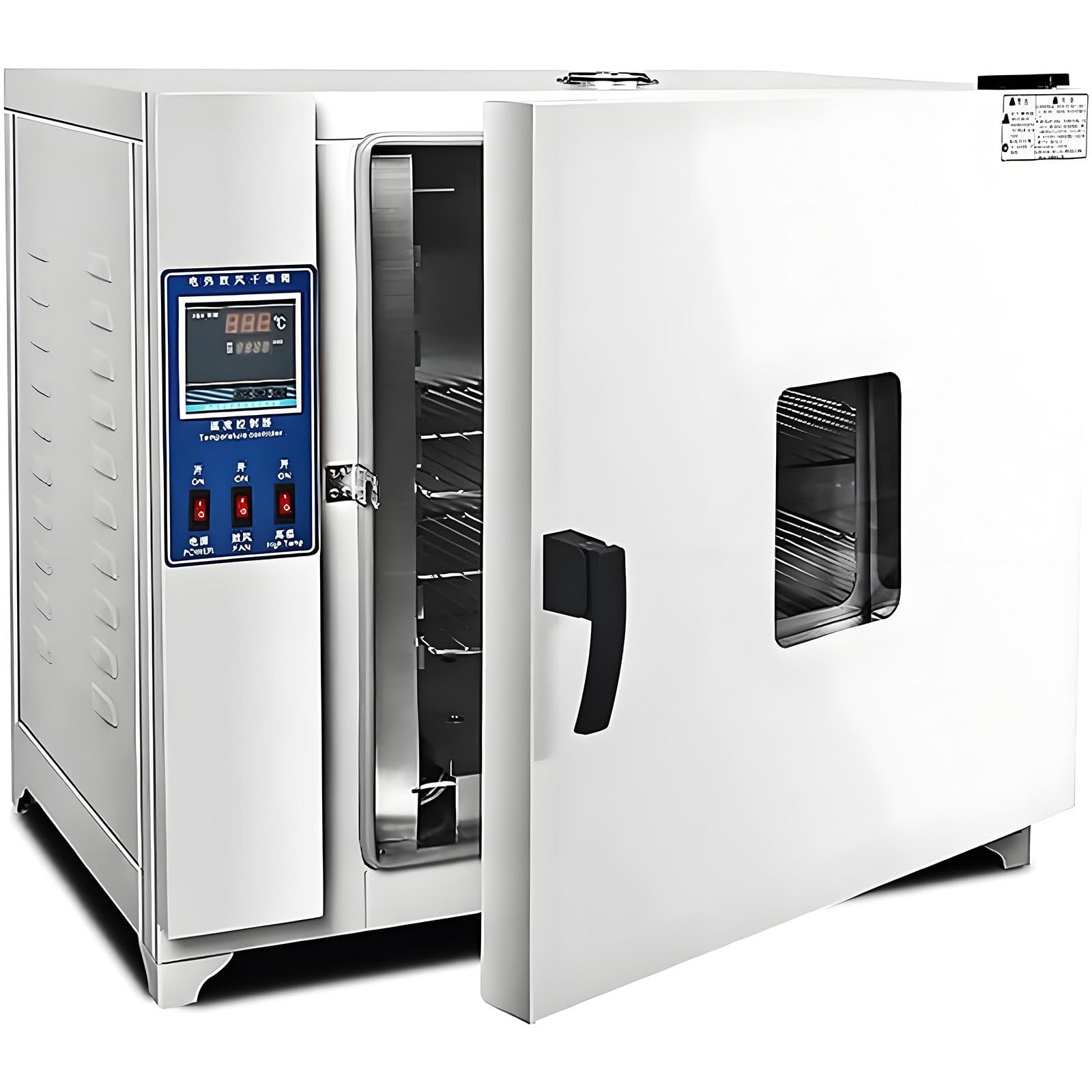 Elektryczny piec suszący z nadmuchem o stałej temperaturze, z manometrem próżniowym i cyfrowym sterownikiem, piec laboratoryjny Rt 5-280℃, do laboratorium (43l)