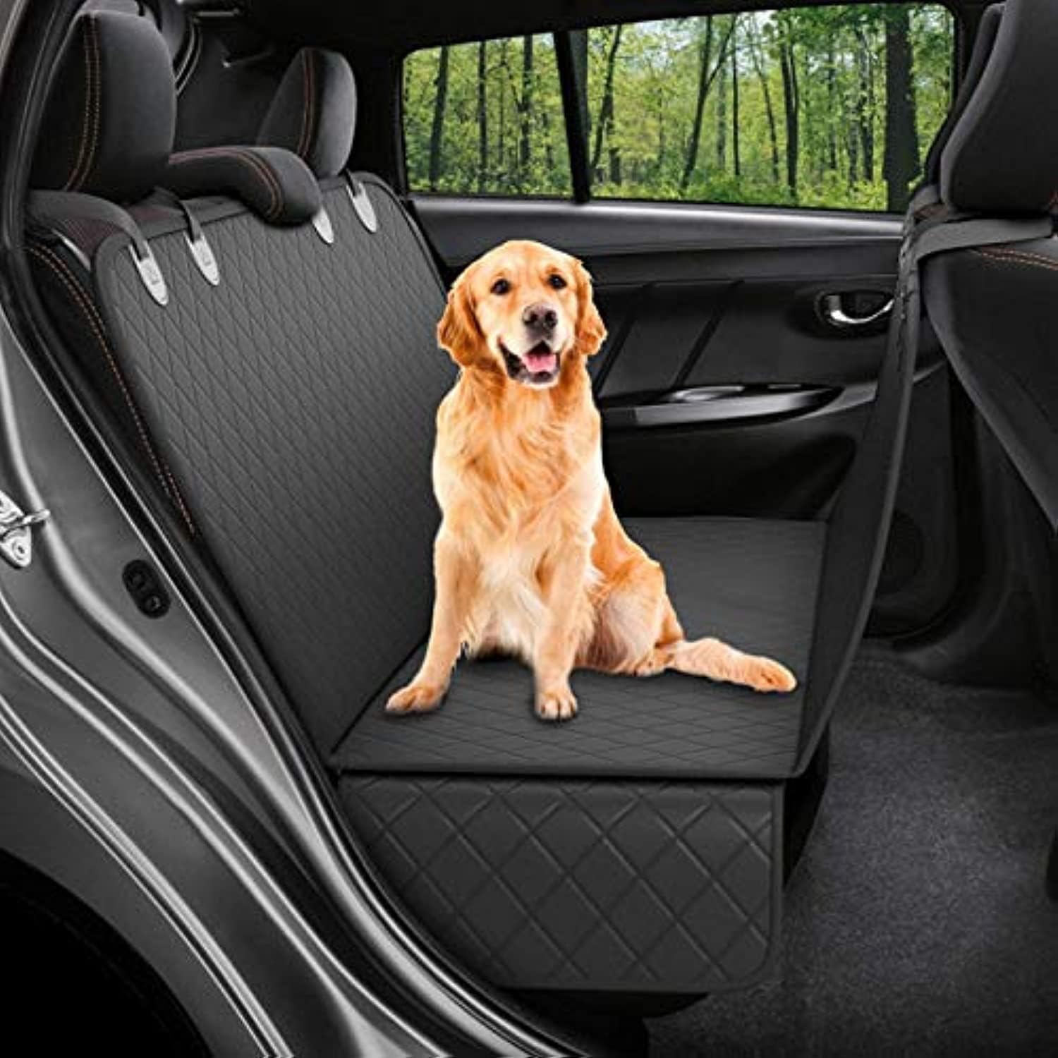 LIMOS Car Back-Seat Protector Cover for Dog Cat Pets Waterproof Scratchproof Nonslip Hammock, Against Dirt and Pet Fur Durable Pets Seat Covers for All Cars