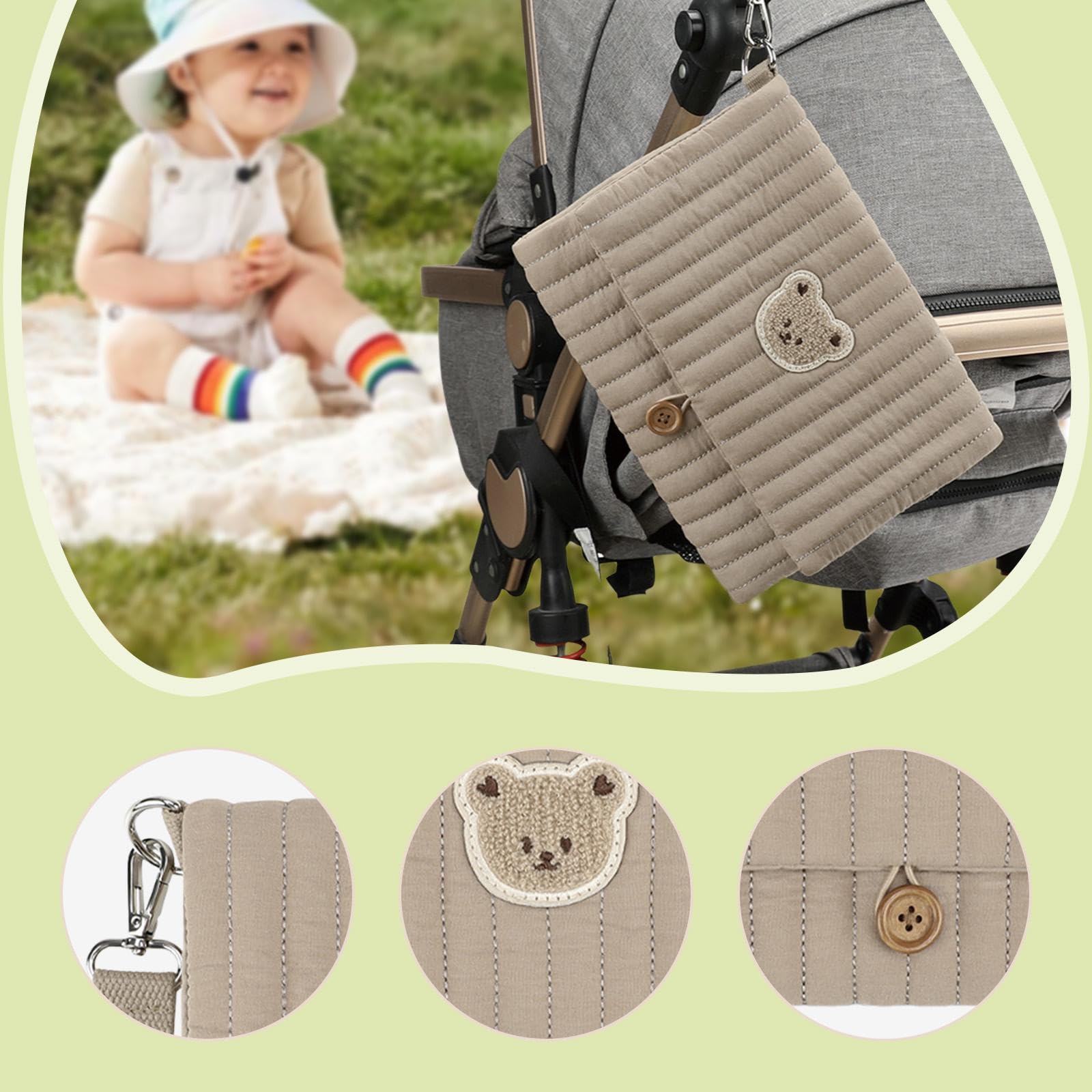 MagiDeal Borsa Porta Pannolini in Tessuto per Neonati, Organizer per Pannolini, Multifunzionale per Neonati, per Esterni, Visite, Asilo Nido e, Marrone