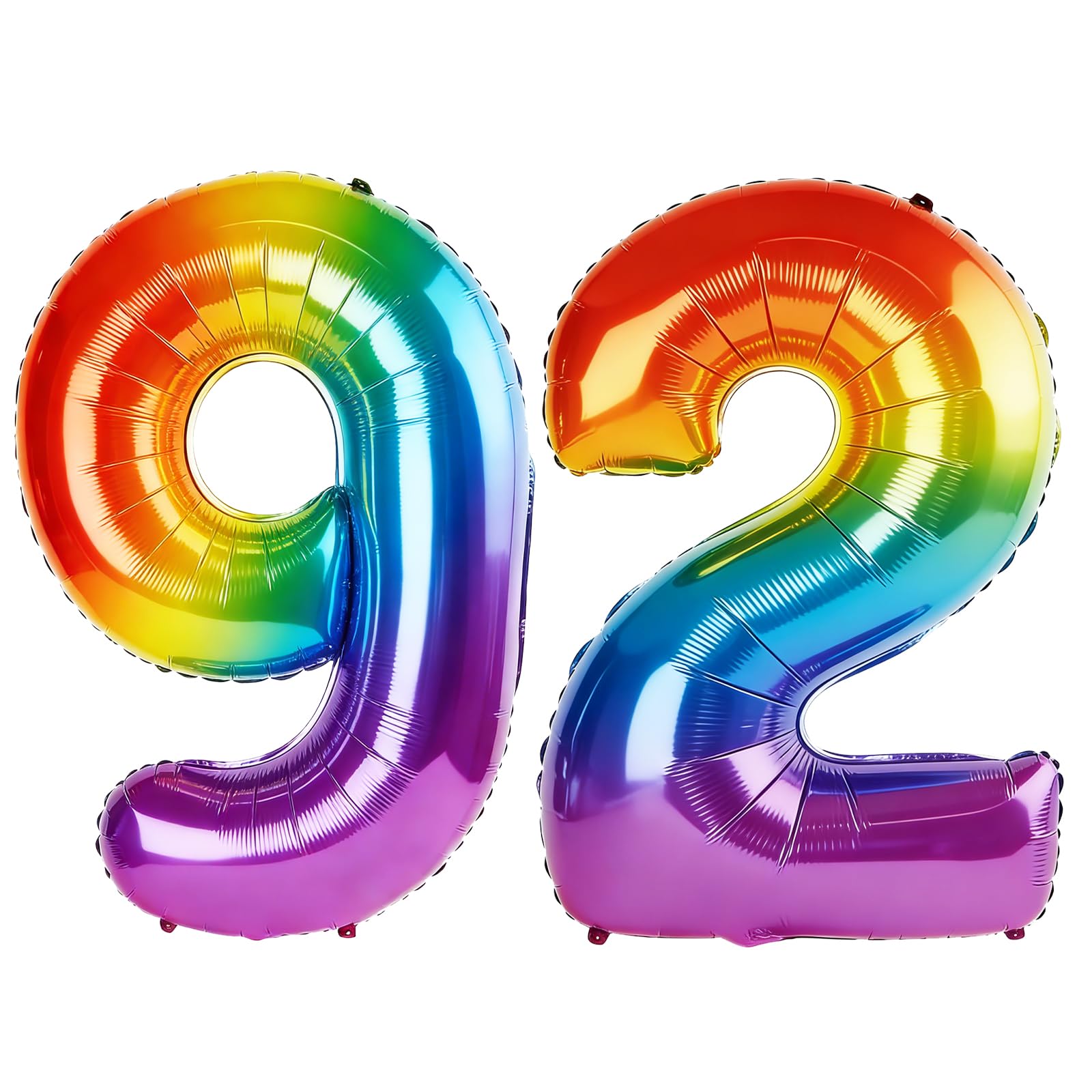 40 Inch Number 92 Balloons for 92nd Birthday Party Decorations,0-100 Rainbow Large No.92 Digital Balloons for Women Men and Grandpa Grandma, Helium Foil Number Balloons for Wedding Anniversary