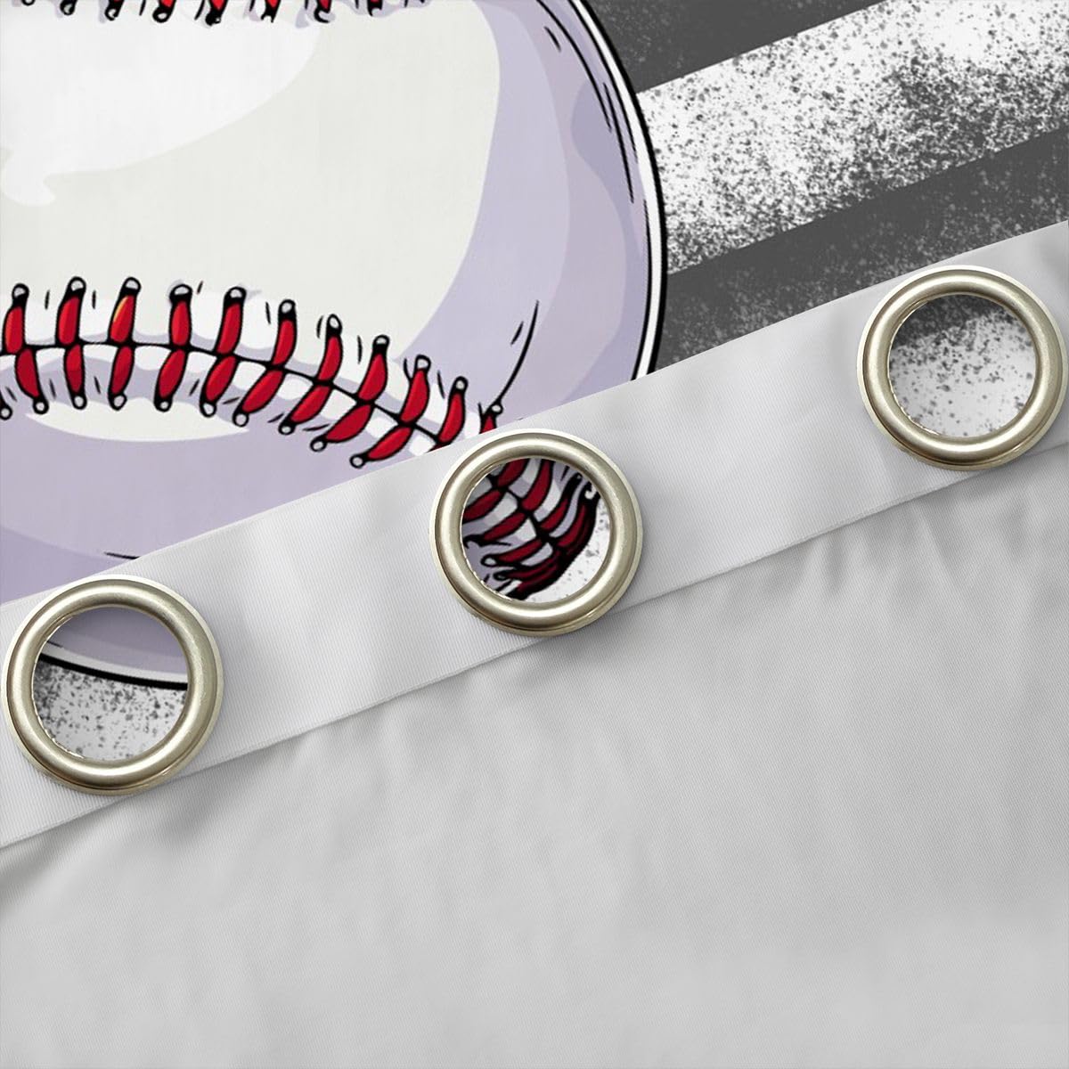 Baseball Vorhänge 245x140cm Amerikanisch Flagge Gardinen Softball Gaming Sport Vorhänge Blickdicht Sport Motiv Thermovorhang Hitzeschutz 2er Set