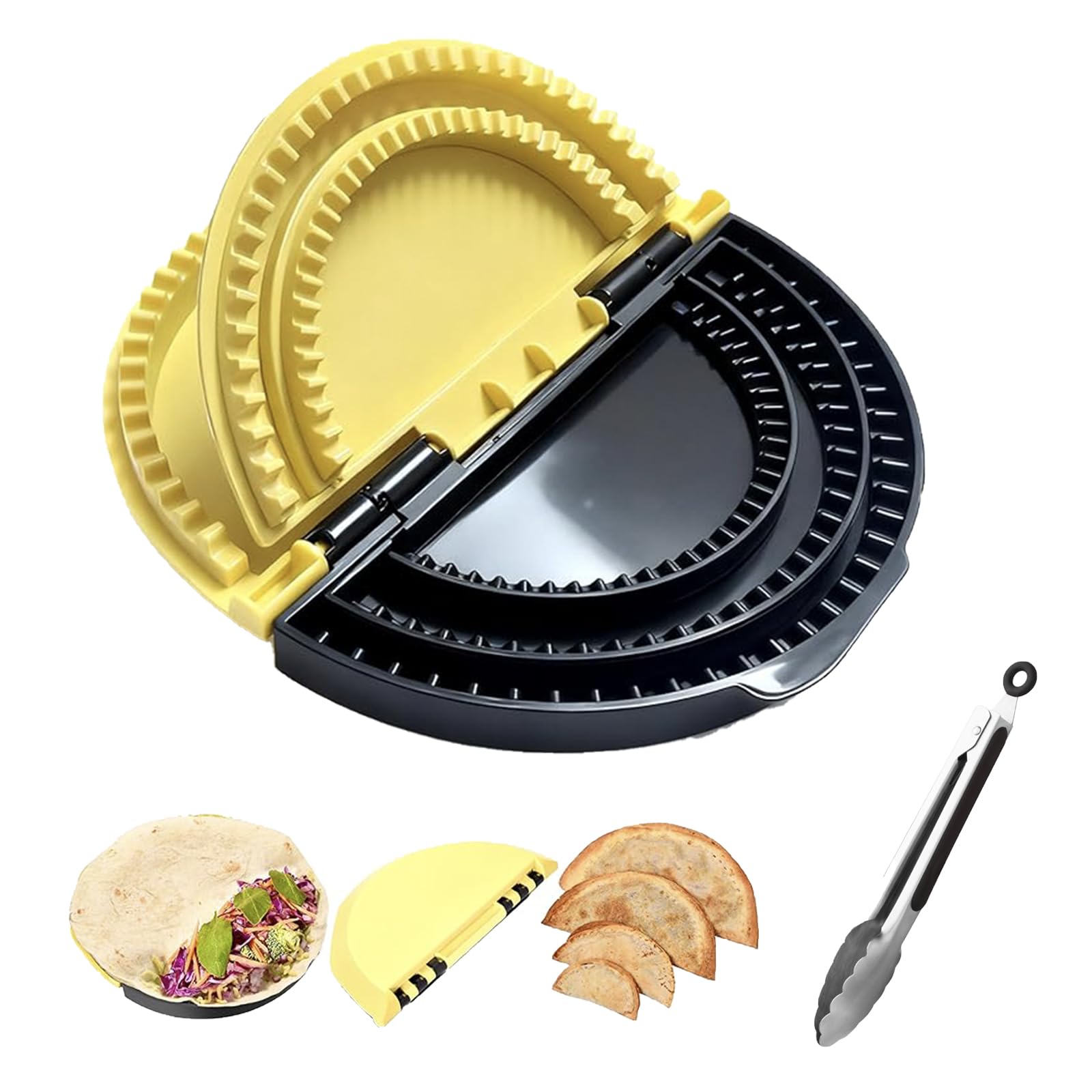 Quesadilla Maker & Tortilla Sealer Tool | 3-in-1 Adjustable Crimper for 10/8/6 Inch Wraps, Burritos, Calzones | Includes Free Cooking Tongs | Detachable, Dishwasher Safe-image-13