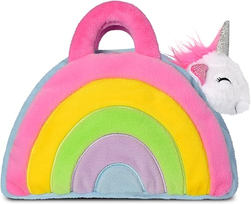 Miniatura 2 de iscream Rainbow Friends - Bolso de peluche de arcoíris de 11 pulgadas y unicornio con detalles bordados para todas las edades