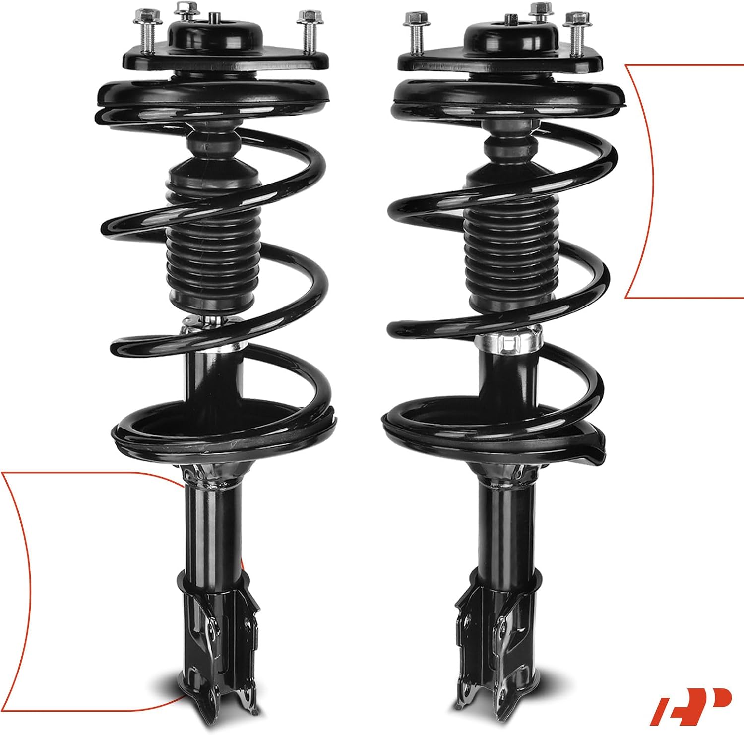 A-Premium Front Struts Compatible with Mitsubishi Lancer 2002-2007 - 2x Replacement Suspension Complete Strut Assembly Shock with Coil Spring