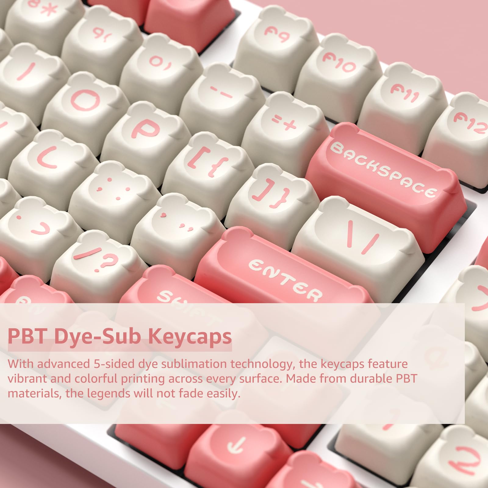 AKKO MOD007V1 メカニカルキーボード　PBTキーキャップセット付き Amazon | Akko PBT キーキャップ ブラック&ピンク ダンサーバージョン