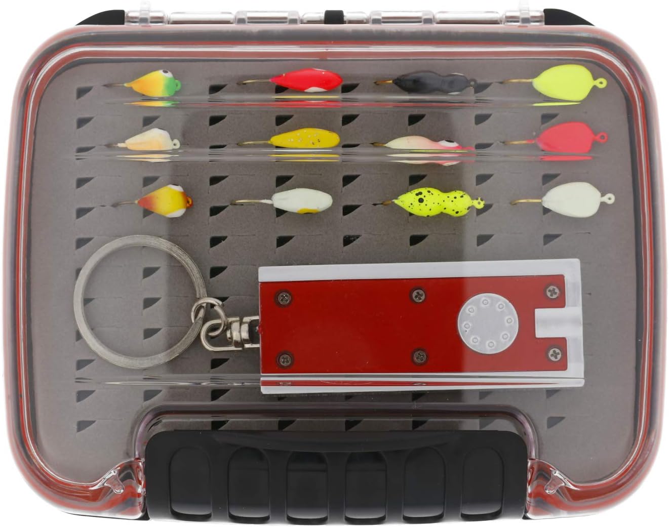 Eagle Claw Glow Ice Jig Kit, Jig Box & Glow Charging Light, Small