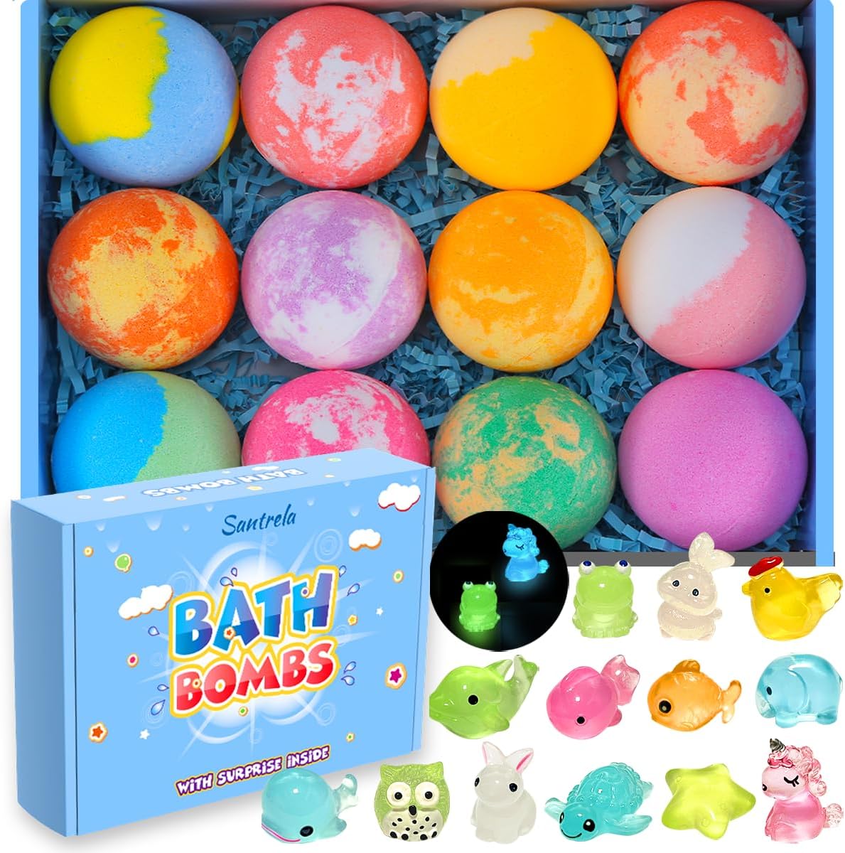 Bath bombs for kids with toys inside