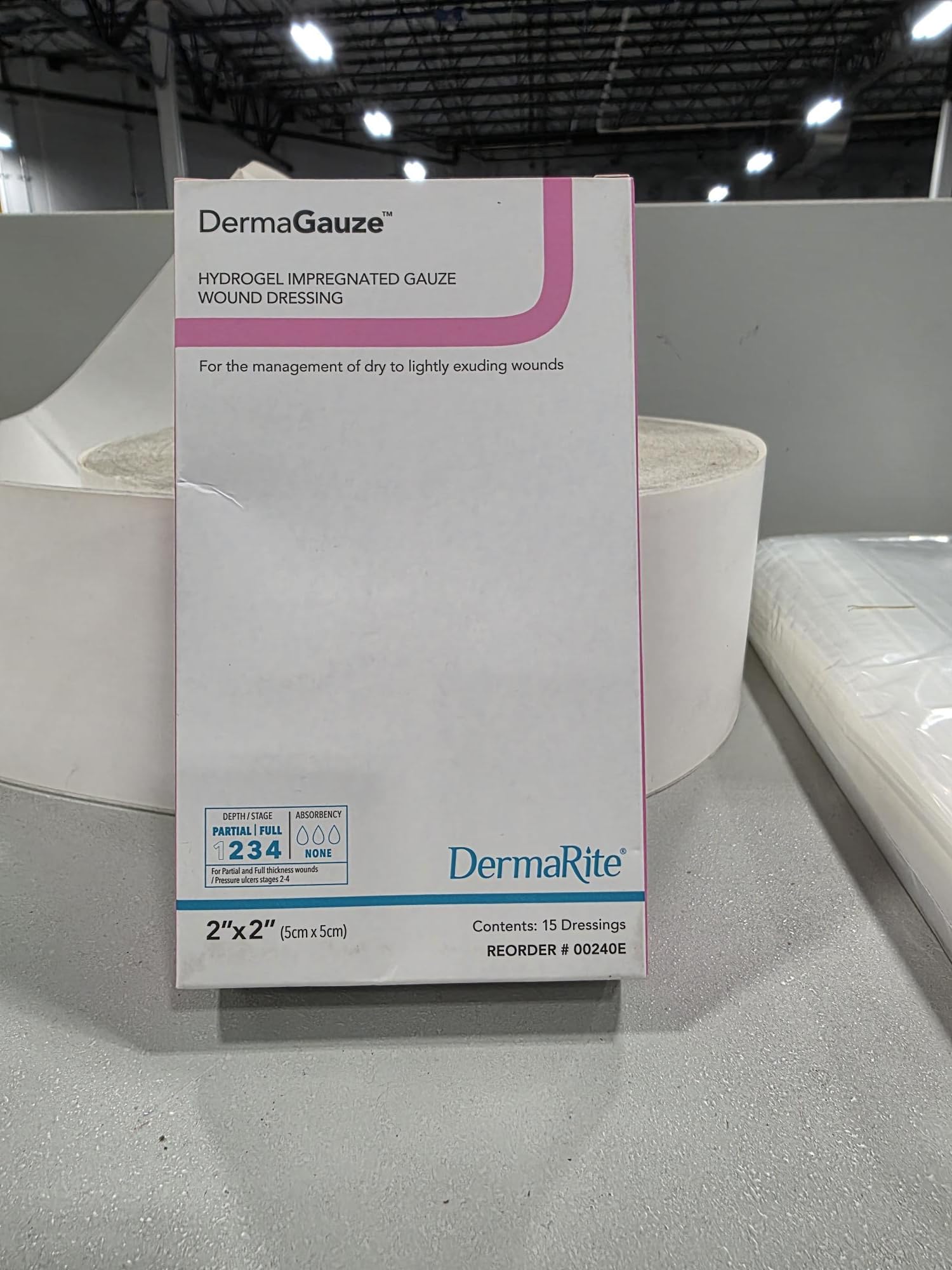 DermaGauze 00240E Hydrogel-Wundkompresse, Hydrogel/Gaze, quadratisch, imprägniert, 5,1 x 5,1 cm, 15 Stück