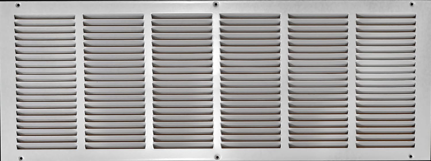 30" x 14" Steel Return Air Grille | HVAC Vent Cover Grill for Wall, Sidewall and Ceiling | Air Return Vent Covers, White (Screws Included) | Outside Dimensions: 31.75"W x 15.75"H