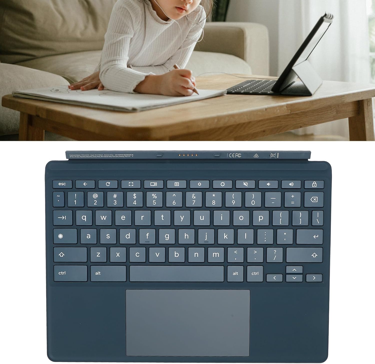 Keyboard, Magnetic Tablet Keyboard with Touchpad and Functional Shortcut Keys for X2 11 Da0023dx, OEM Part Number TPN H101K