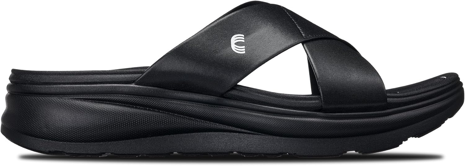 CALTO Men's Invisible Height Increasing Elevator Shoes - Black/Matte Black Ultra Light-Weight Slip-on Comfort Sandals - 2 Inches Taller - X1652 - Size 9 D(M) US - Image 4