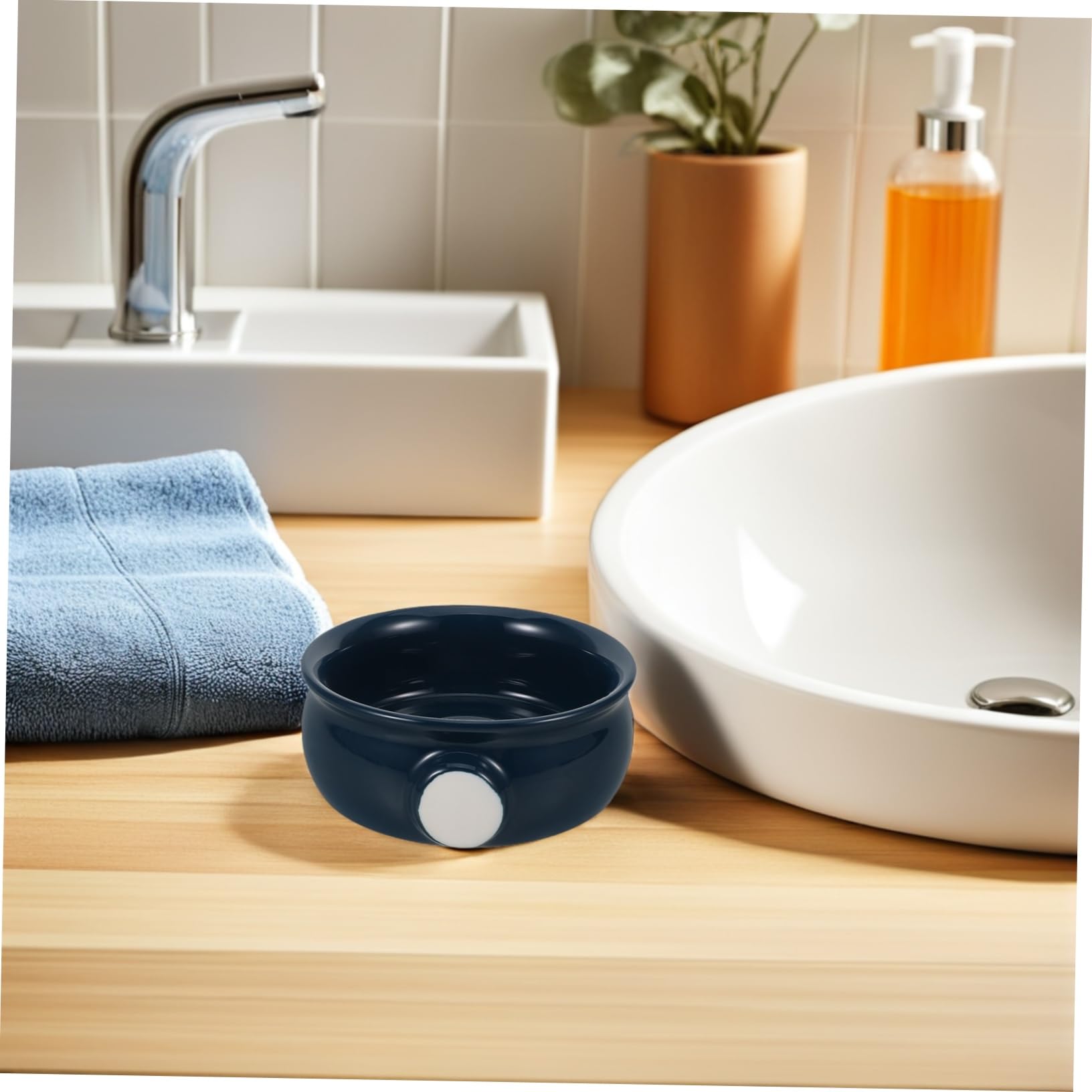 Beaupretty Ciotola da Barba in Materiale Ceramico Testurizzato a Spirale per Rasatura Bagnata e Viaggio