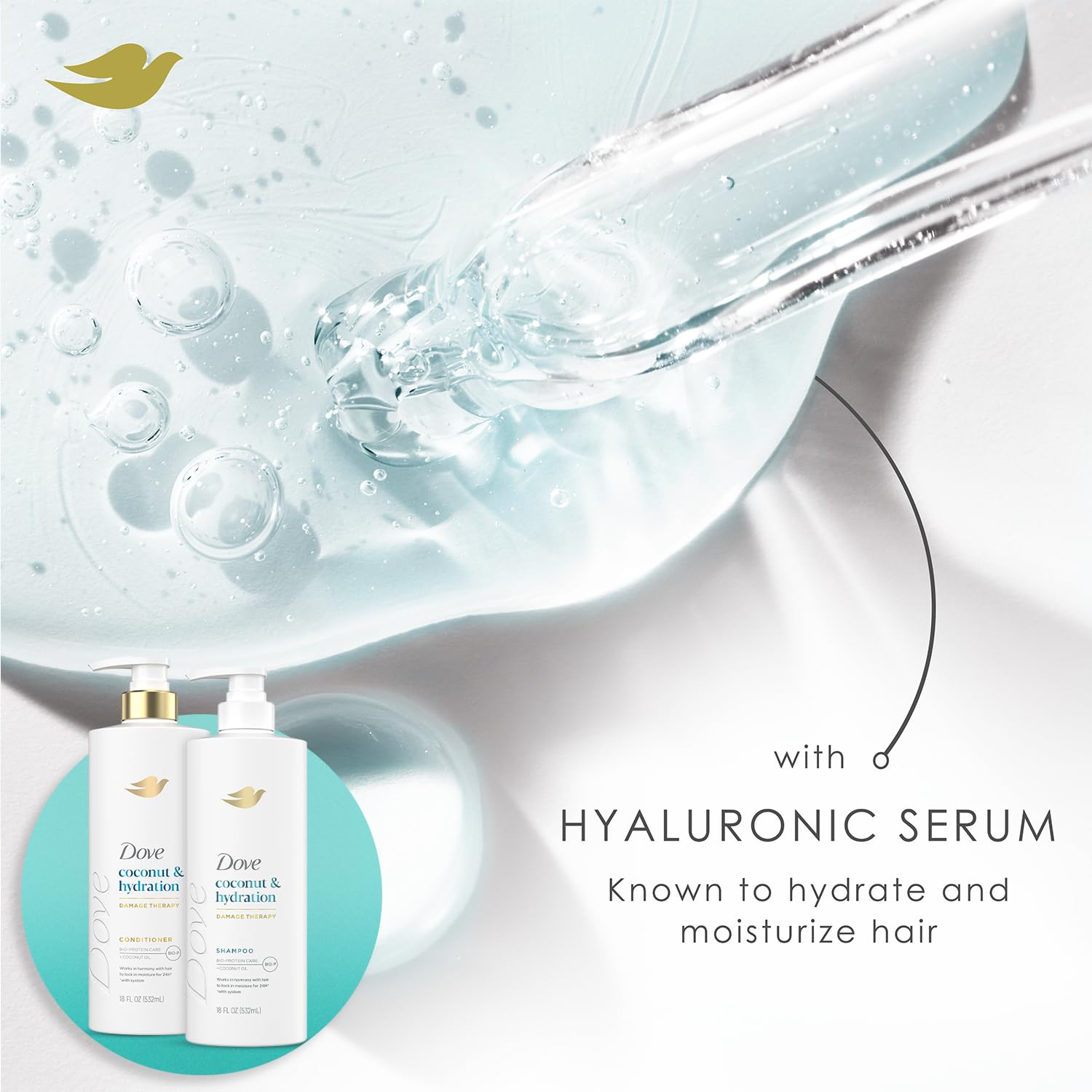 Dove Shampoo & Conditioner Set, Coconut & Hydration Flexible Hold Hairspray, Compressed Micro Mist – Deep Hydration for Revitalizing Dry, Damaged Hair & Styling (3 Piece Set) - Image 4