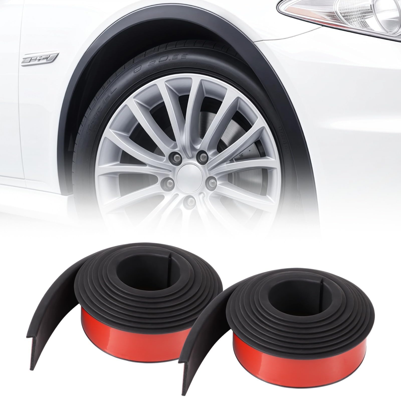 QIZUN 2 Pcs 1.5M x 3.5CM Wheel Arch Trim for Ford Fiesta MK7 7.5 2008-2017, Premium PVC Fender Flares Protector Anti Scratch Exterior Accessories