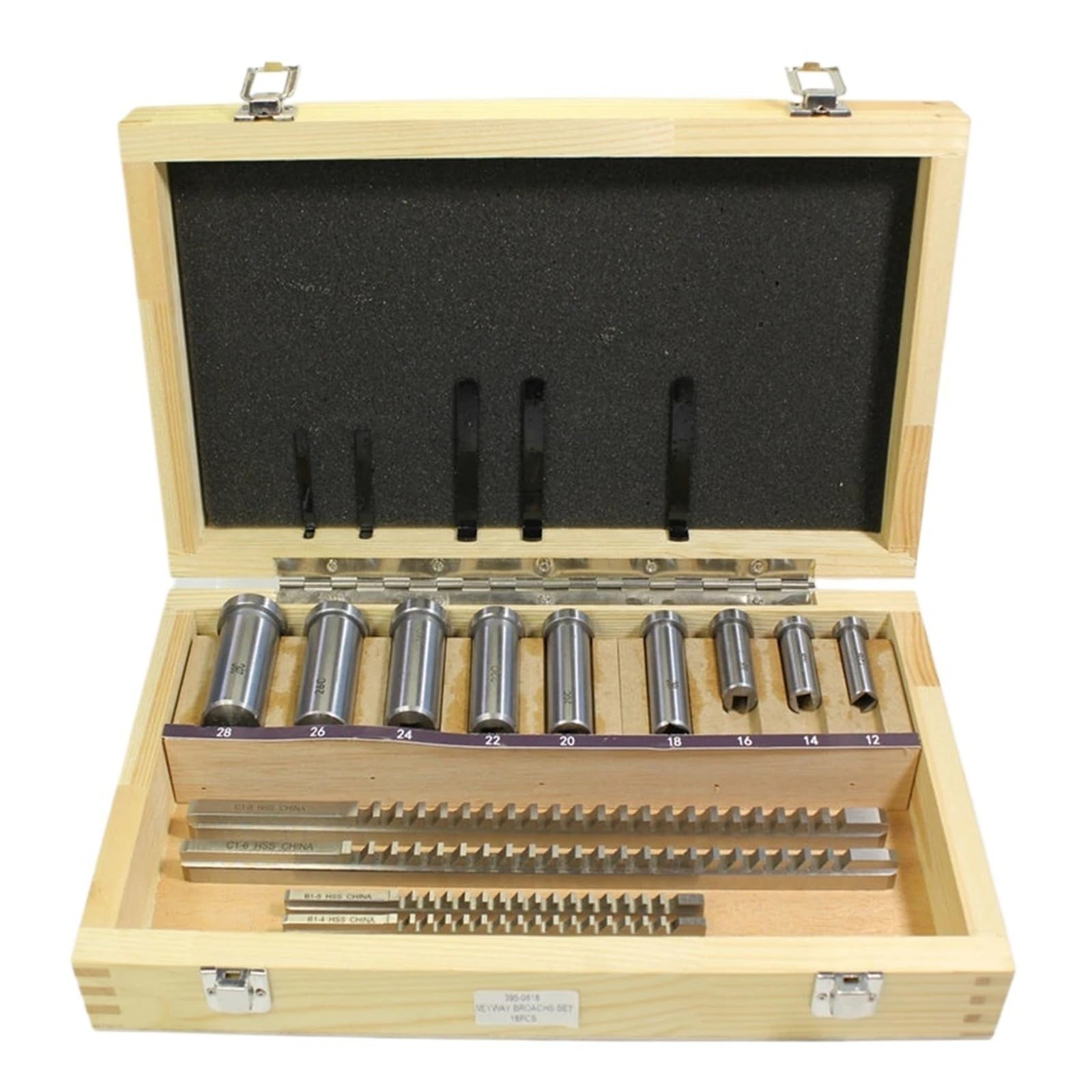 Juego de 18 brochas HSS for chavetero (B-4 mm, B-5 ​​mm, C-6 mm y C-8 mm), herramientas de corte for torno CNC. para trabajos mecánicos