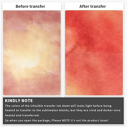 Miniatura 2 de Hojas de tinta de transferencia infusible, papel de sublimación de acuarela, papel de transferencia infusible para camisetas en blanco, vasos,