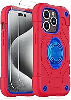 Vista 47 de KCJ Funda para iPhone SE 2022/2020, iPhone 8/7/6/6S, con [2×Protectores de Pantalla][Soporte de Anillo] Silicona Suave+PC Duro Protección Completa