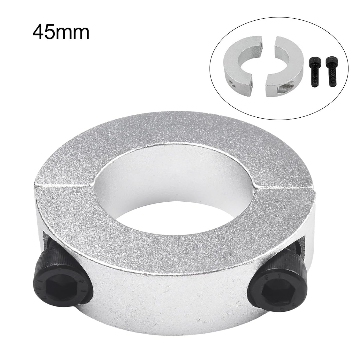 Solid Shaft Collars Double Split Shaft Clamp Collar for 45-60mm Shafts, Home Hardware Stabilizing Part(45mm)