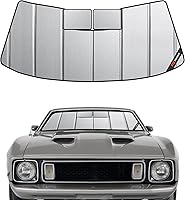Vista 12 de Parasol para parabrisas Pigenius para Ford Mustang 2015-2023 sin cámara montada en el espejo retrovisor, protector de ventana frontal personalizado