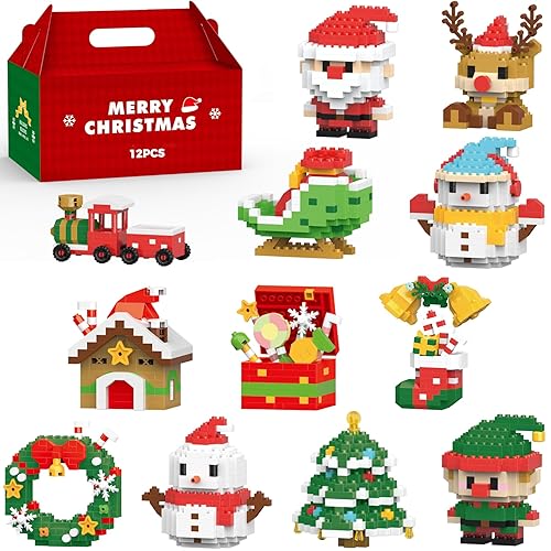 12 in 1 Christmas Micro Building Blocks Set, Santa Claus