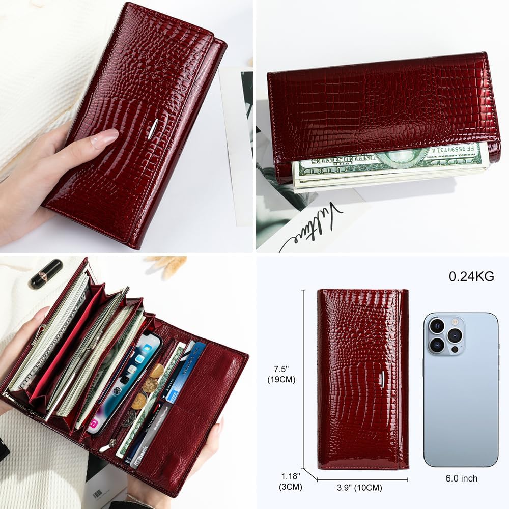 Women's Wallet Long Leather Purse Credit Card Ladies Casual Wallet Fashion Clutch - Image 2