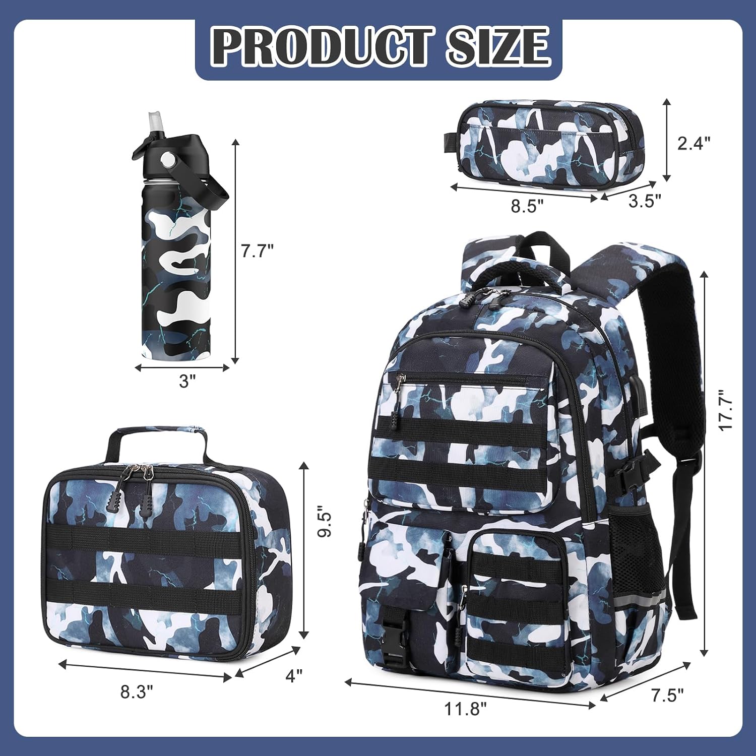 Digobay Camo Backpack Boys 18oz Insulated