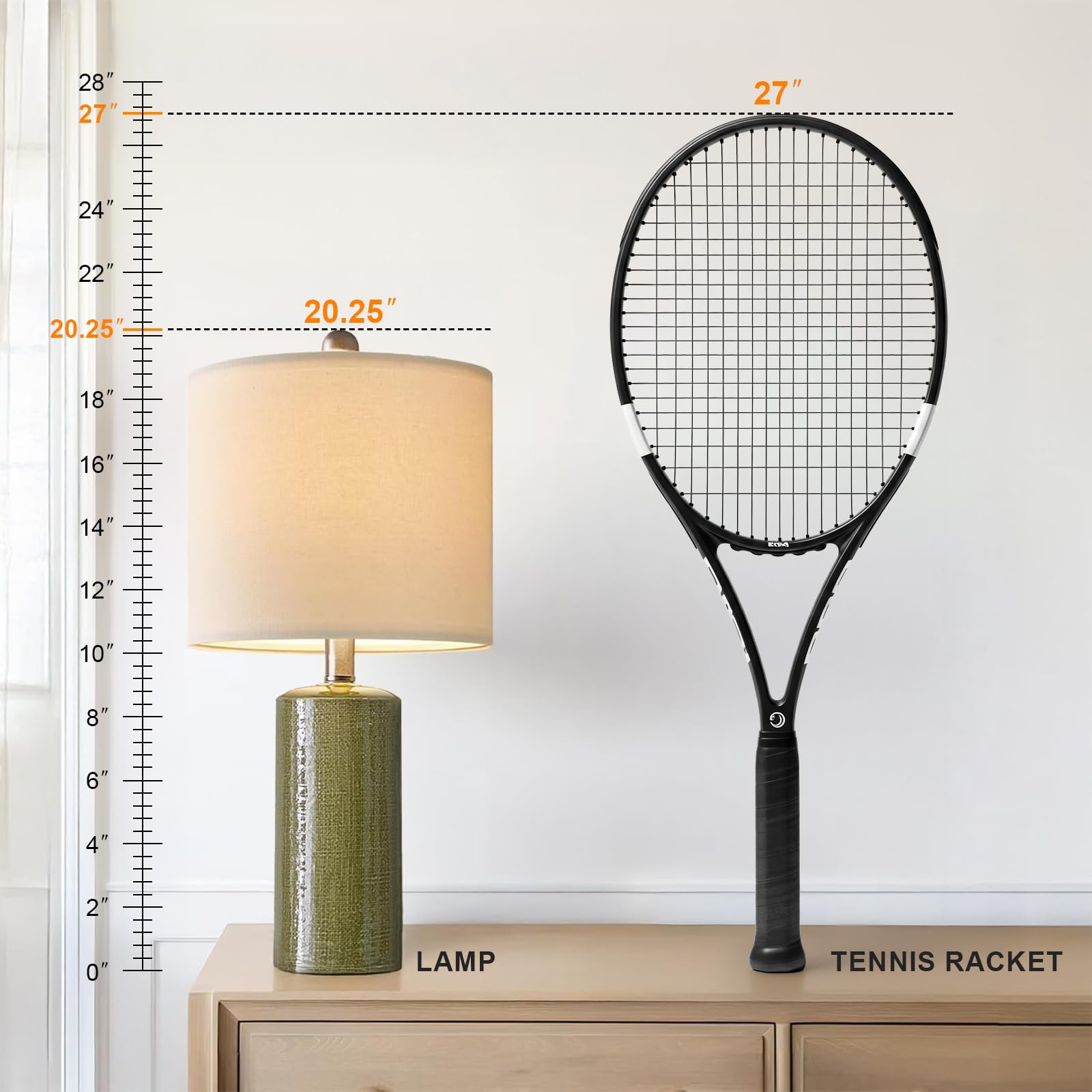 G-SAFAVA Lot de 2 petites lampes de table modernes en céramique de 51 cm pour salon, ferme, lampes de chevet bohèmes pour table de nuit, chambre à coucher, lampes d'appoint vertes
