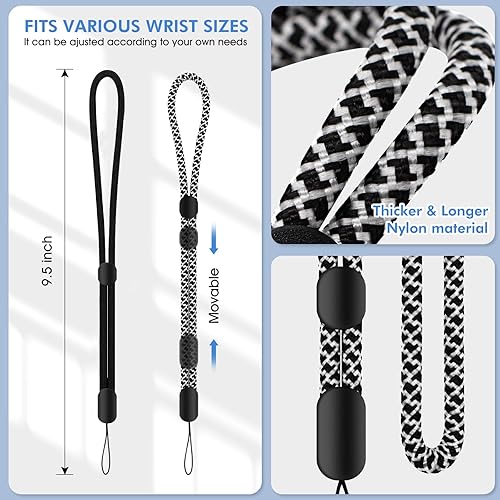 Miniatura 3 de Eggsnow Correa de muñeca de mano, 6 unidades de 8.8 pulgadas, correa de muñeca ajustable para cámara, correa de muñeca monocular, cordón de muñeca
