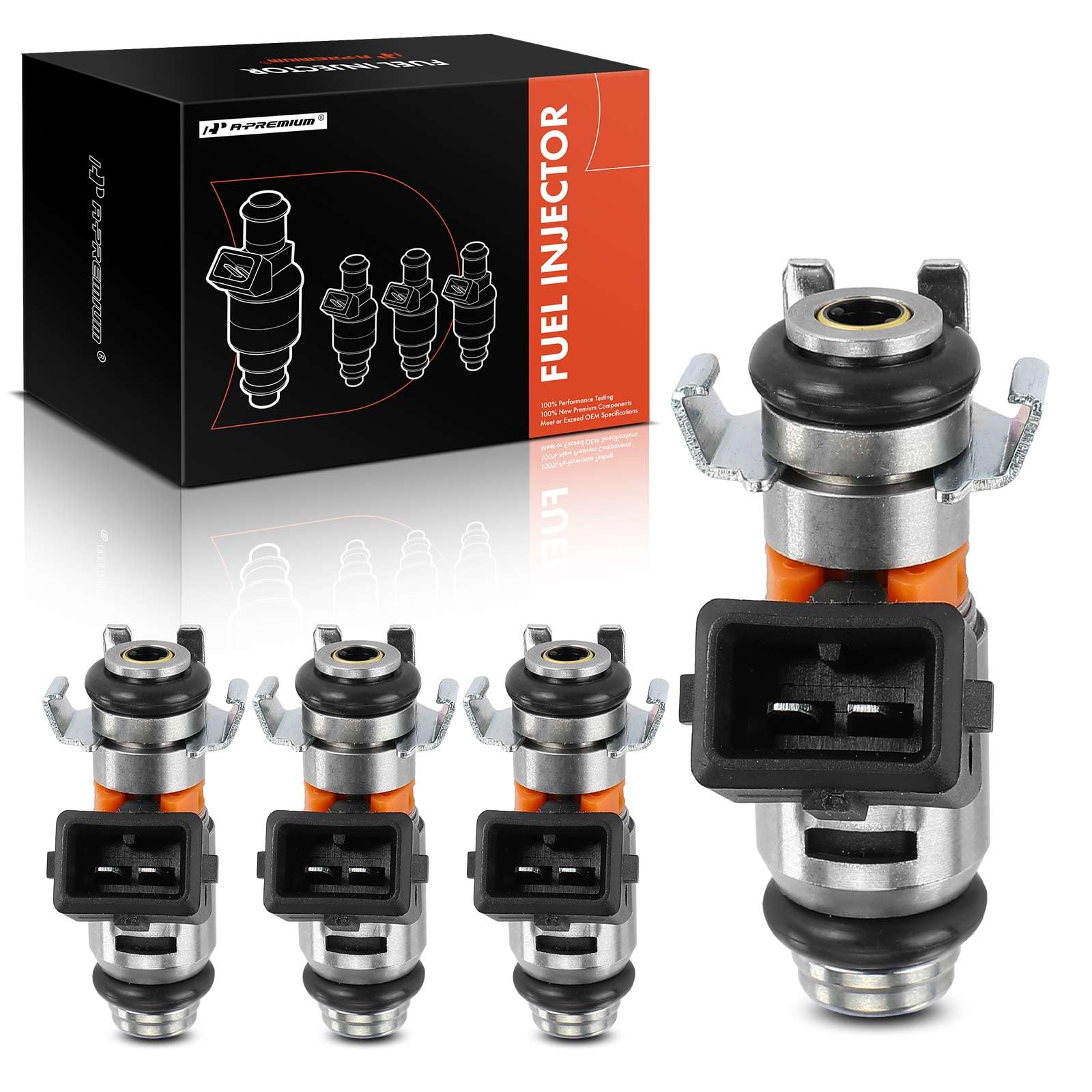 A-Premium Fuel Injectors Set of 4 Compatible with Ford Fiesta 2003-2010, 1.6L, Replace# 2N1U9F593JA, M2N1U9F593JA