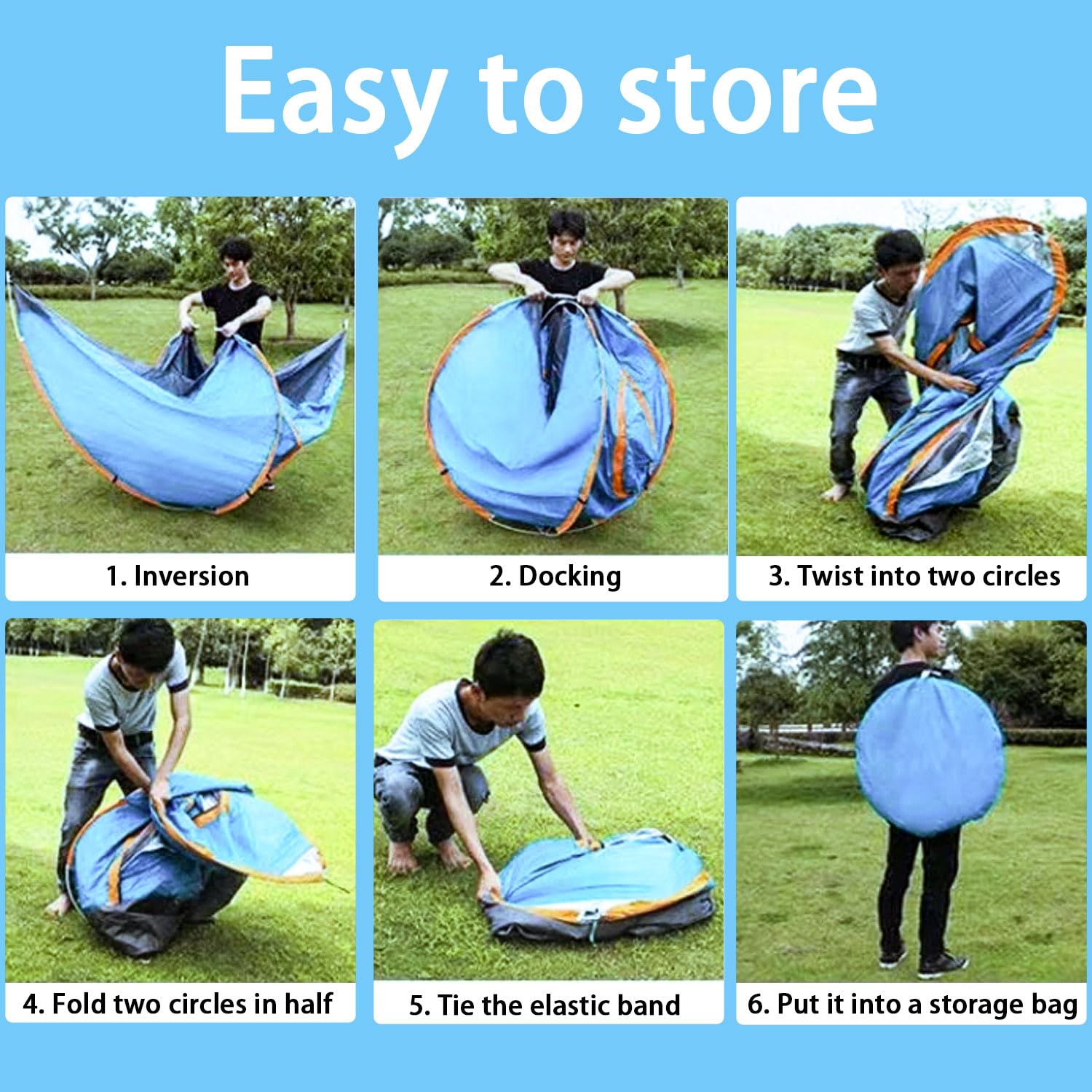 Tienda De Campaña Para 6 Personas De 2 Habitaciones, Toldo Para Lluvia, Lona De PE, Ventanas De Malla Tienda De Camping Impermeable Y Resistente Al V 96798395