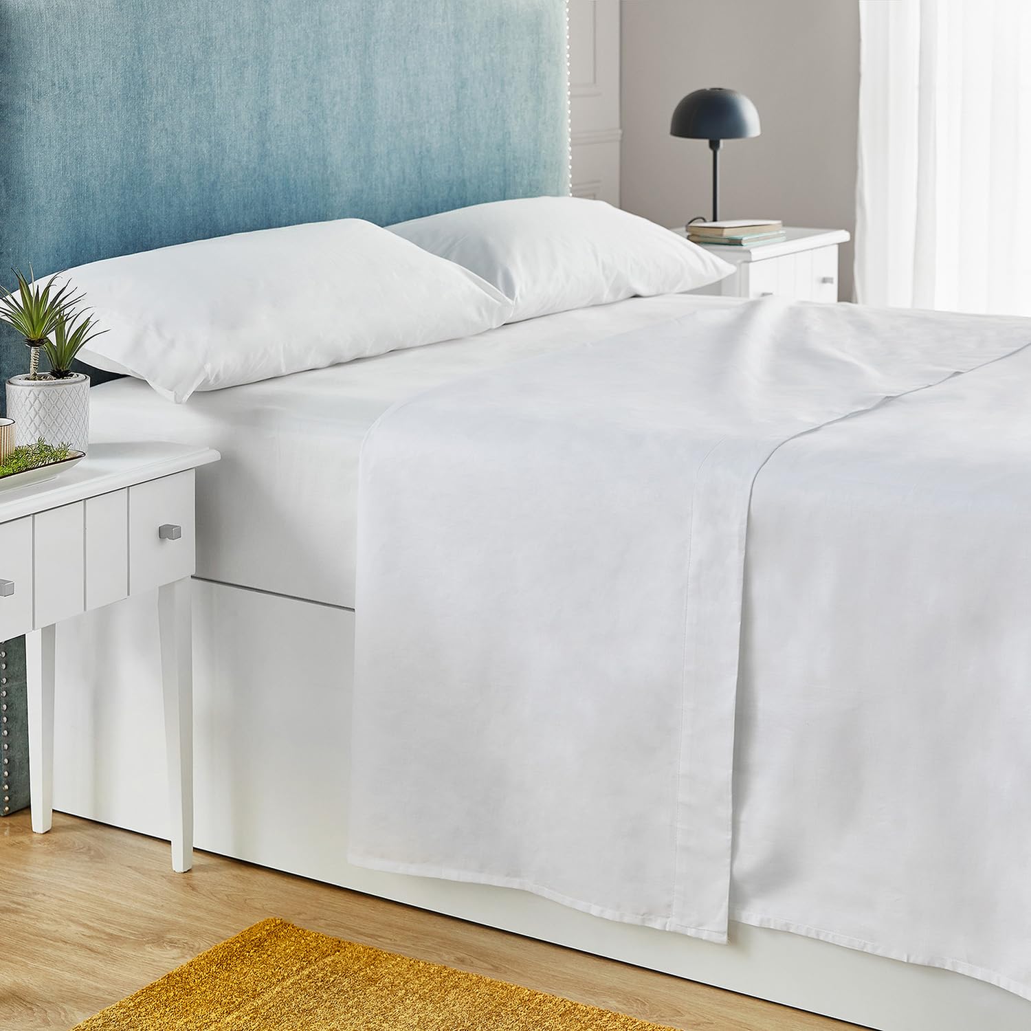 PIKOLIN Home - Juego de Sábanas 100% Algodón Percal 200 Hilos - Cama de 135 - Transpirable, Extrasuave