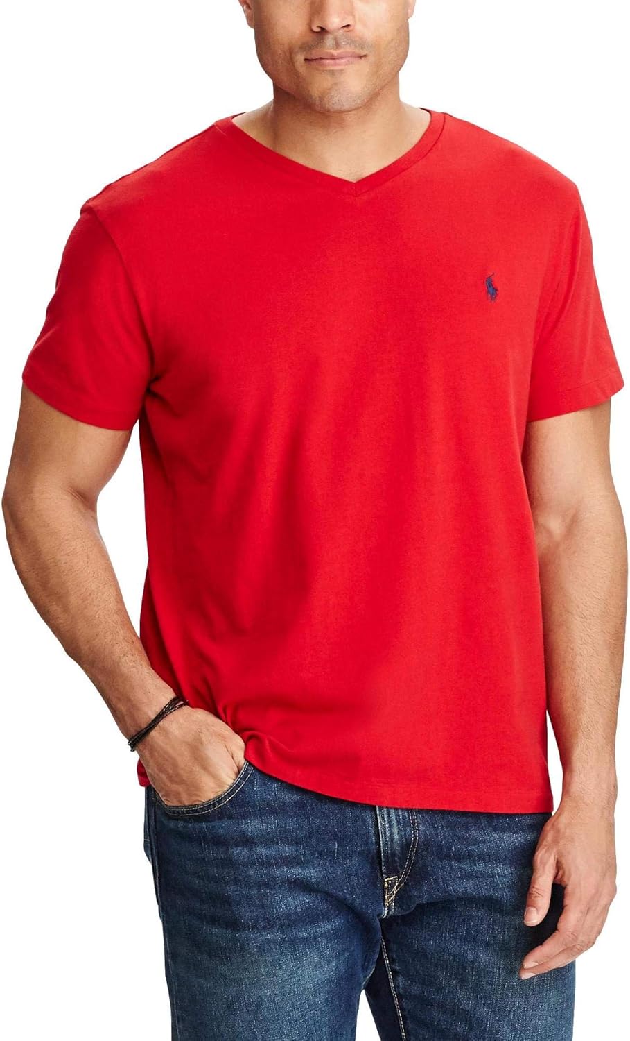 Polo Ralph Lauren Mens T-Shirt V-Neck (L, RL2000Red) - Image 2