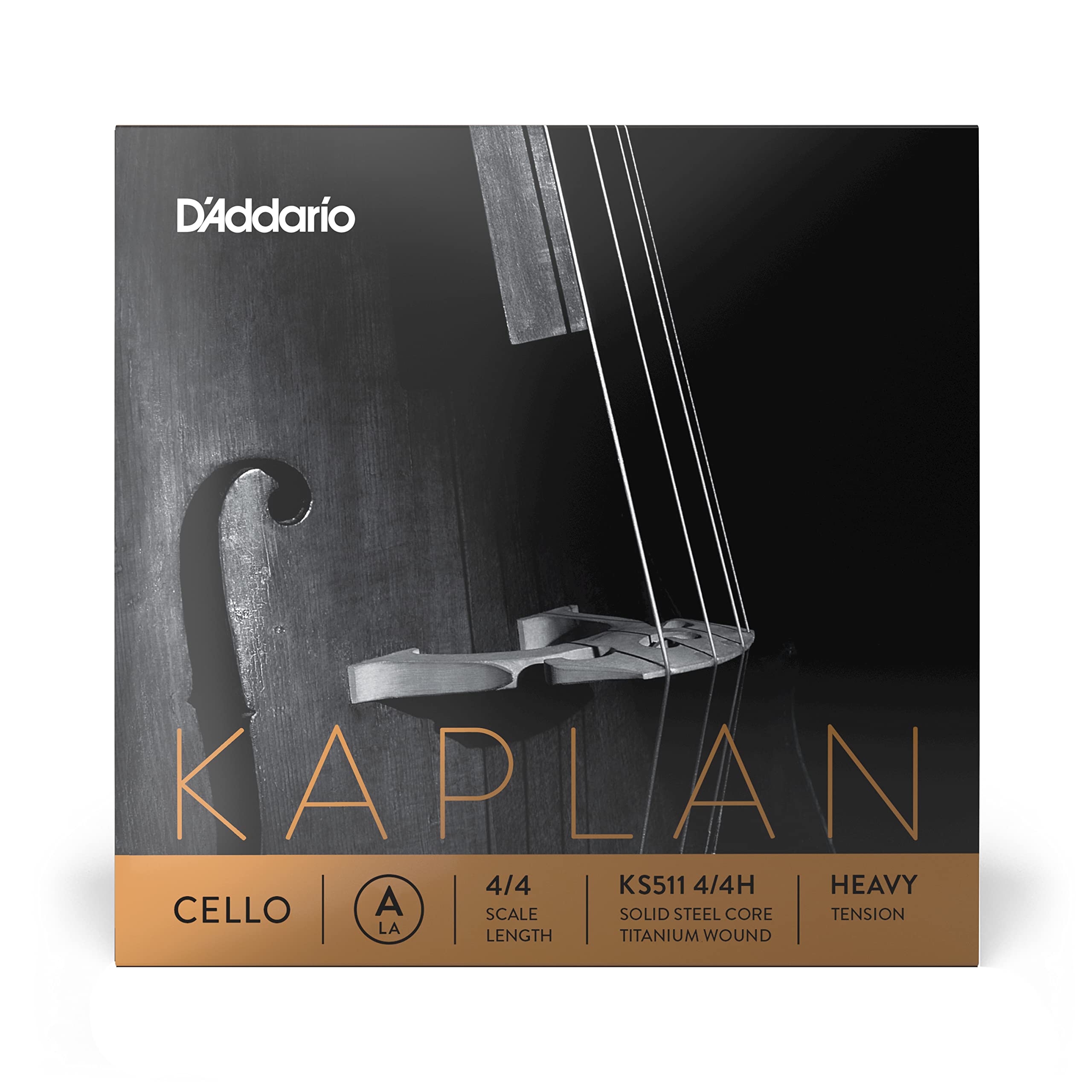 D'Addario Kaplan Cello String - Single A String - KS511 4/4H - Cello Strings - 4/4 Scale, Heavy Tension