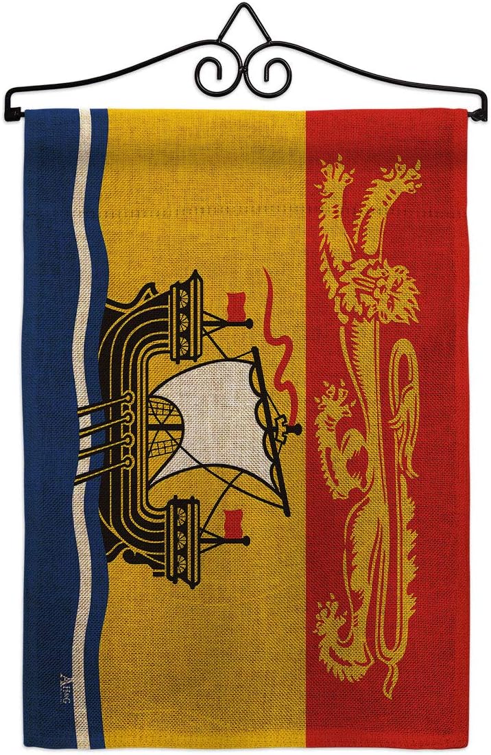 New Brunswick Garden Flag Set Wall Hanger Regional Canada Provinces Canadian Territories Region Country Particular Area Small Decorative Gift Yard House Banner Double-Sided Made In USA 13 X 18.5
